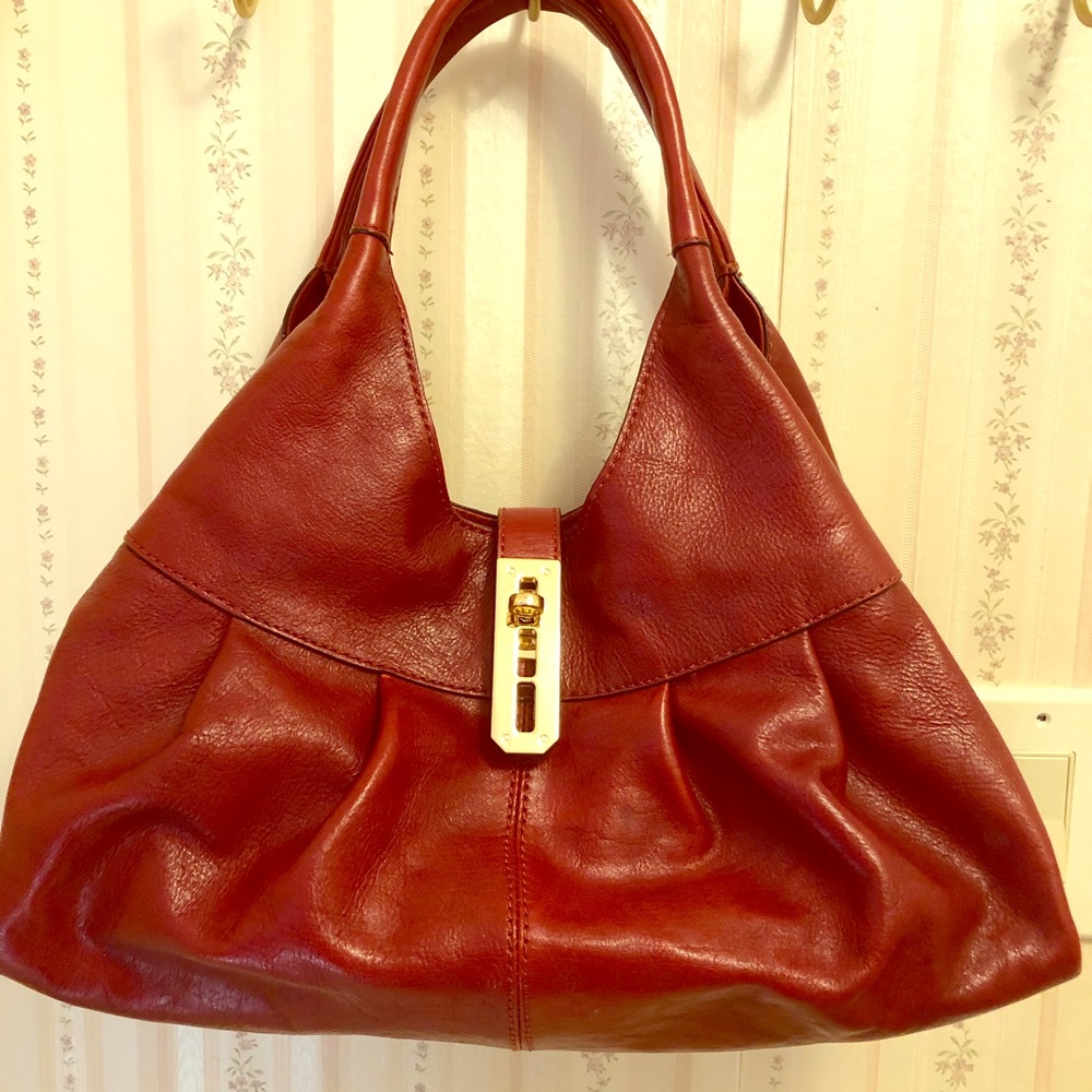Antonio Melani red leather handbag